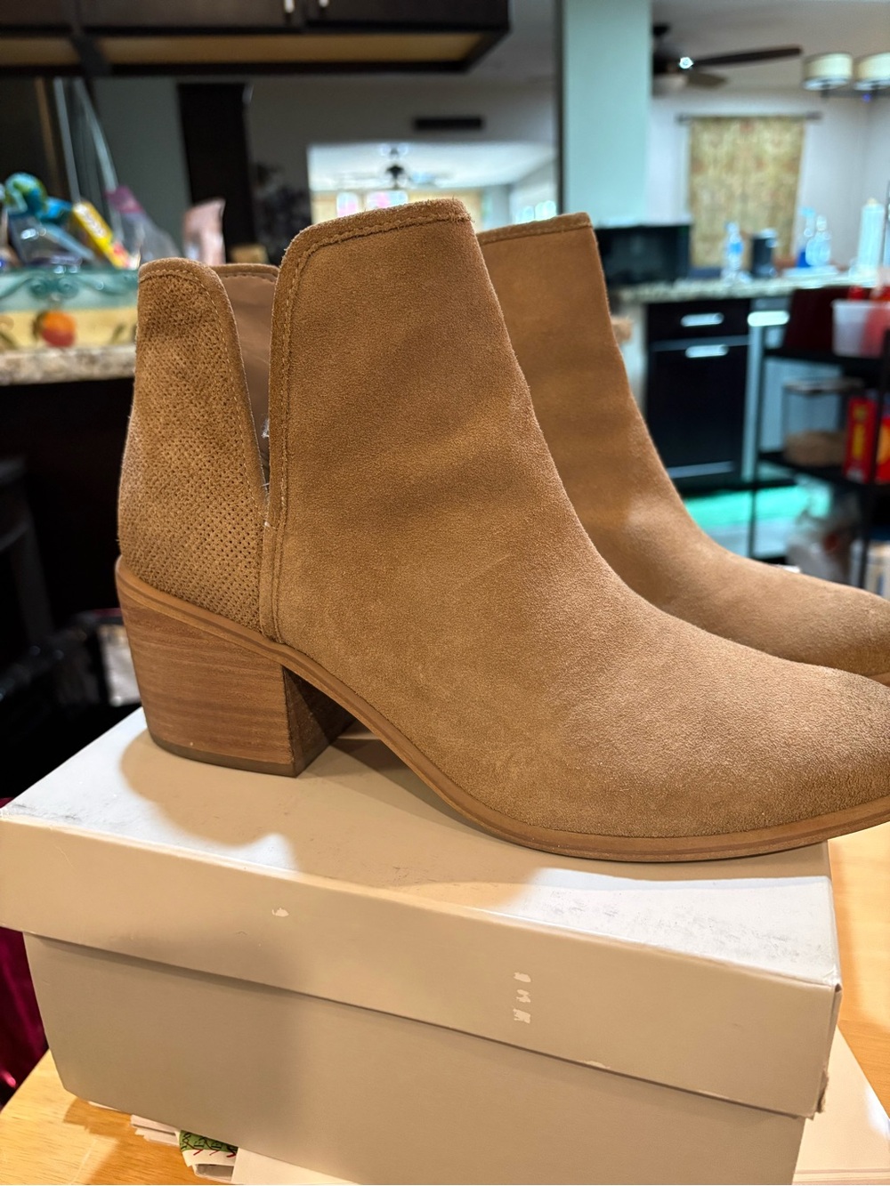 Nordstrom Women's Tan Suede Ankle Booties - Classic Cut